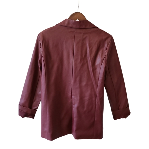 Maroon Oak and Fort pleather blazer - size small - Picture 2 of 2